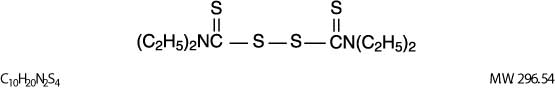 This is the structural formula for Disulfiram Tablets, USP.