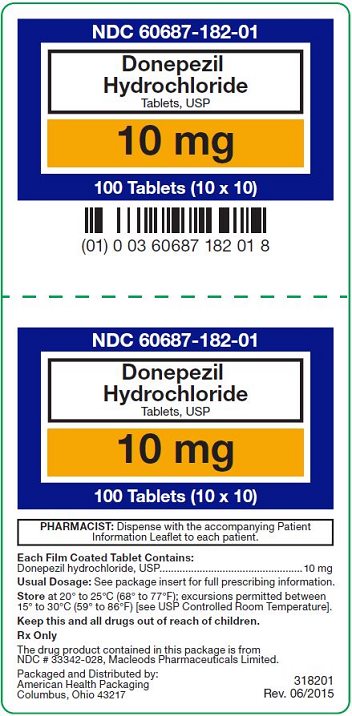 Donepezil HCl Tablets, USP - 10 mg Label 