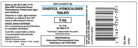 Donepezil Hydrochloride Tablets
5 mg/30 tablets