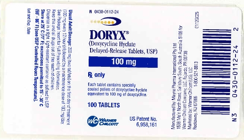 DORYX® (Doxycycline Hyclate Delayed-Release Tablets, USP), 100 mg Trade Label