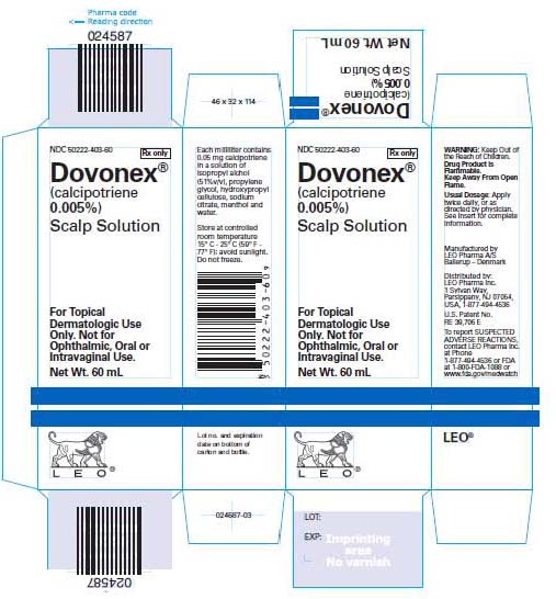 Carton Label for Dovonex Scalp Solution