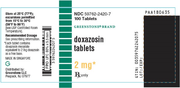 Principal Display Panel - 2 mg Tablet Bottle Label - NDC 59762-2420-7
