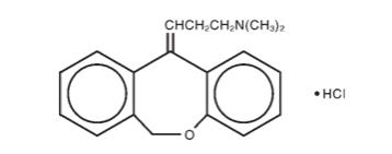 Doxepin hydrochloride is one of a class of agents known as dibenzoxepin tricyclic antidepressant compounds. It is an isomeric mixture of N,N-dimethyldibenz[b,e]oxepin-Δ11(6H),γ-propylamine hydrochlo