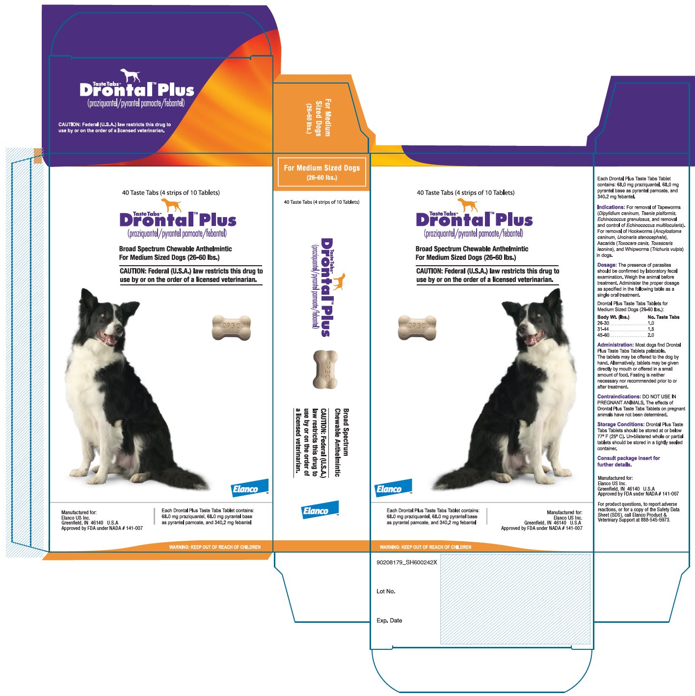 Principal Display Panel - Medium Sized Dogs (26-60 lbs.) Box Label
