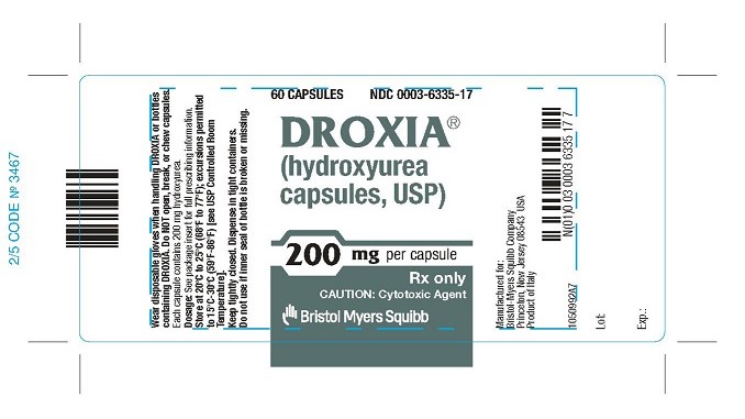 Droxia 200 mg Bottle Label