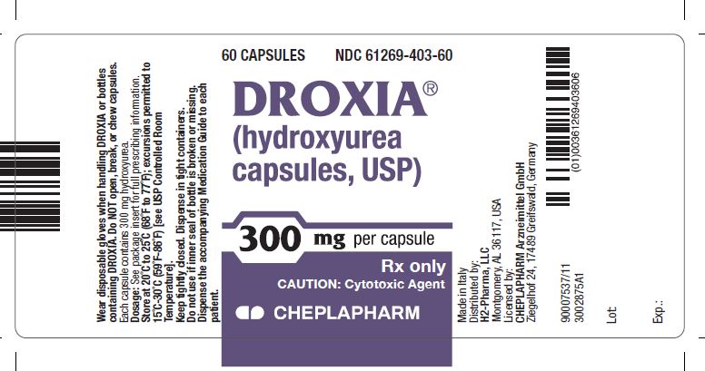 Droxia 300 mg Bottle Label