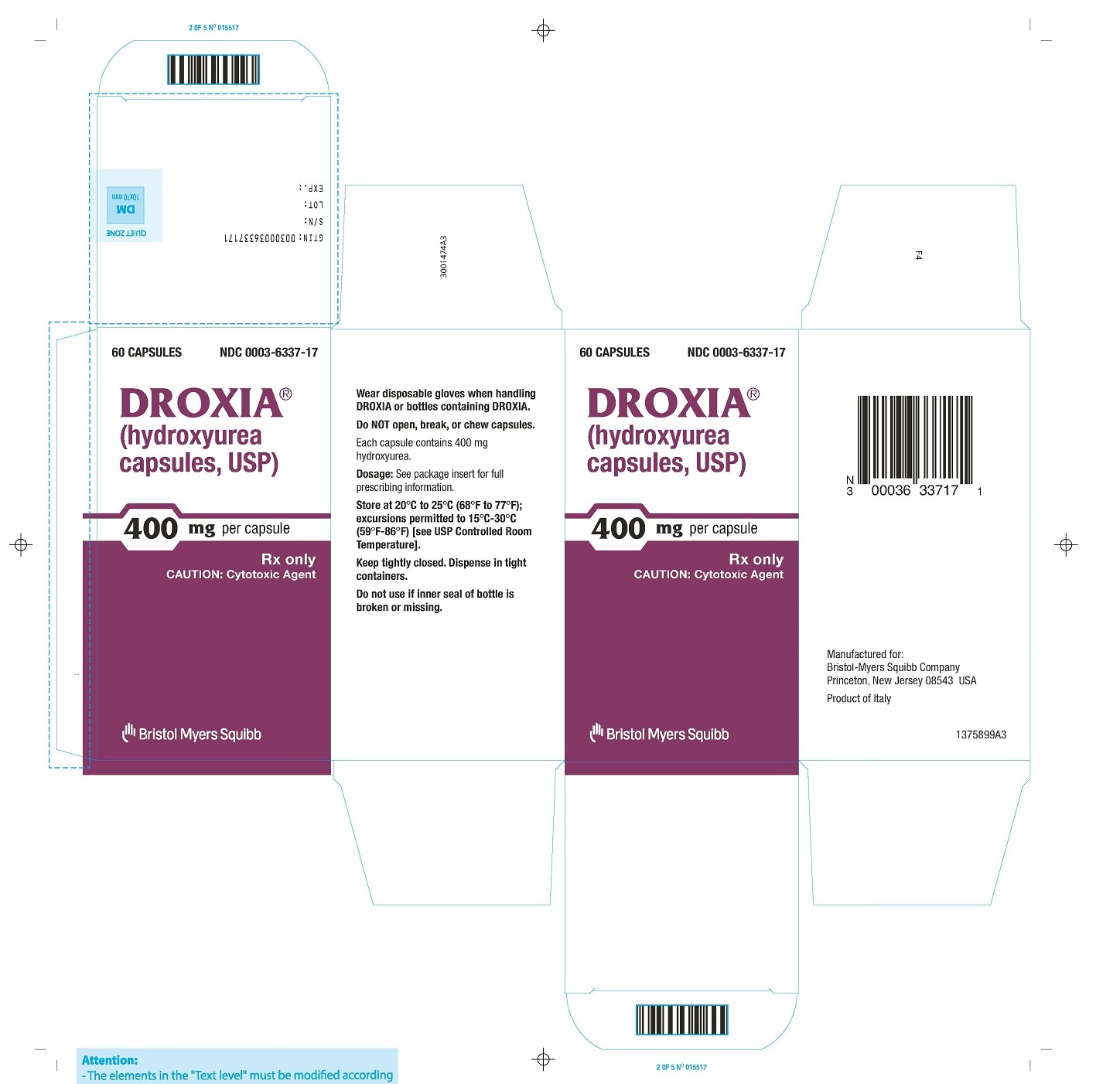 Droxia 400 mg Carton Label