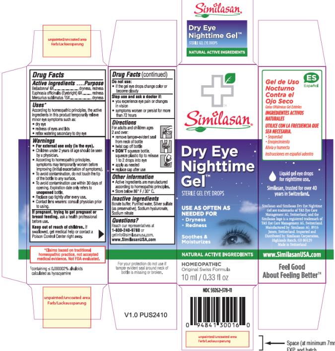 Similasan
Dry Eye Nighttime Gel
Sterile Gel Eye Drops
10 ml / 0.33 fl oz
