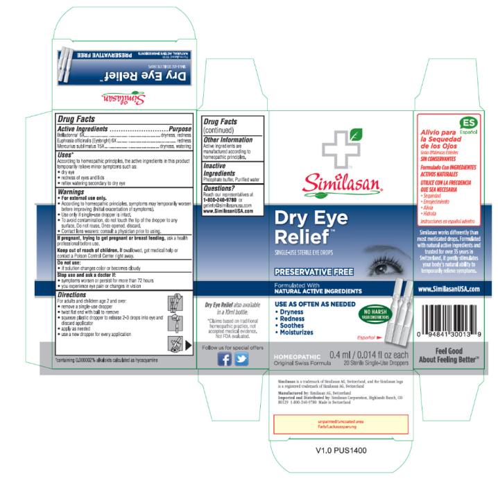 Dry Eye
Relief
0.4 ml/0.014 fl oz each
