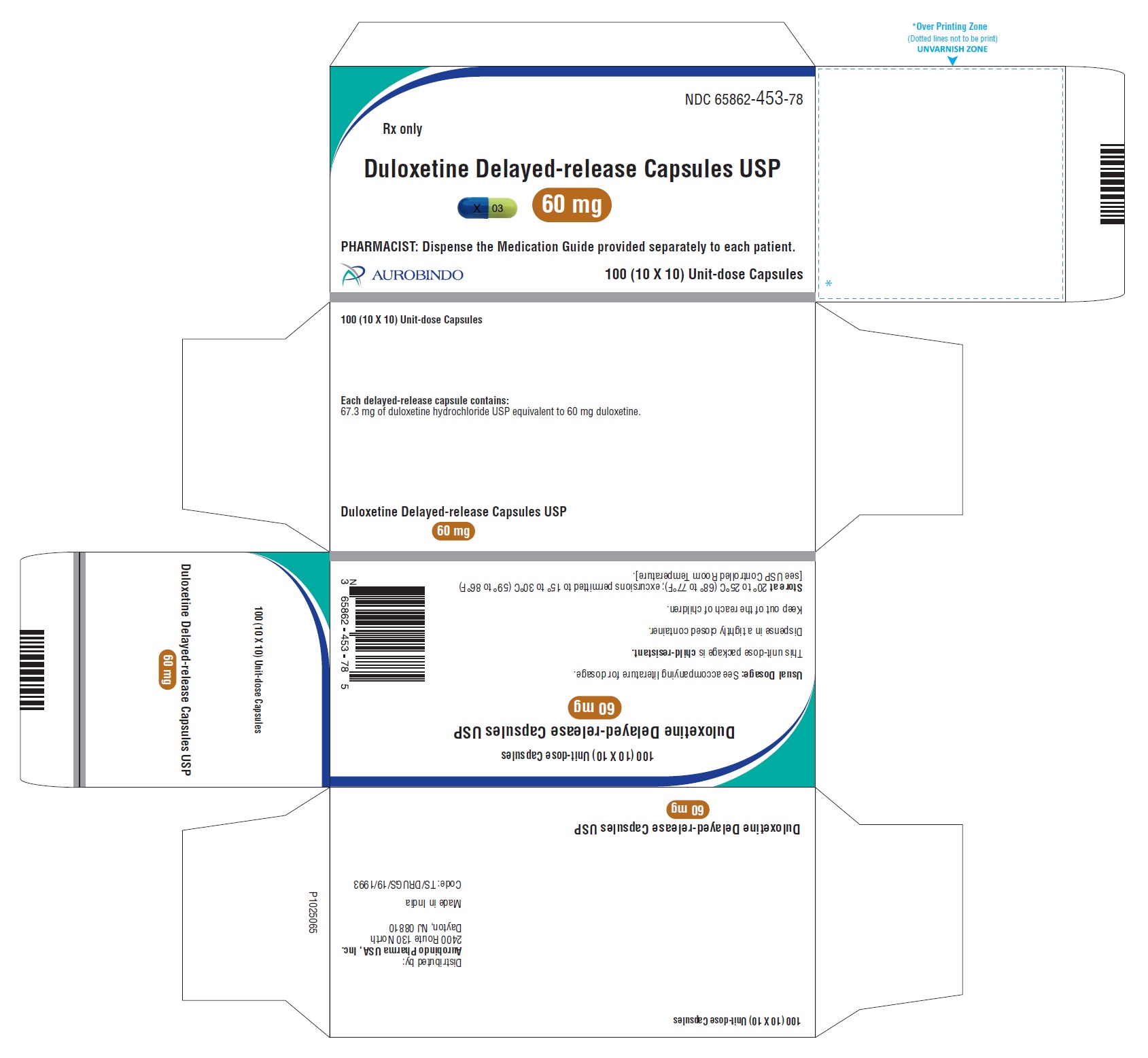 PACKAGE LABEL-PRINCIPAL DISPLAY PANEL - 60 mg Blister Carton (10 x 10 Unit-dose)