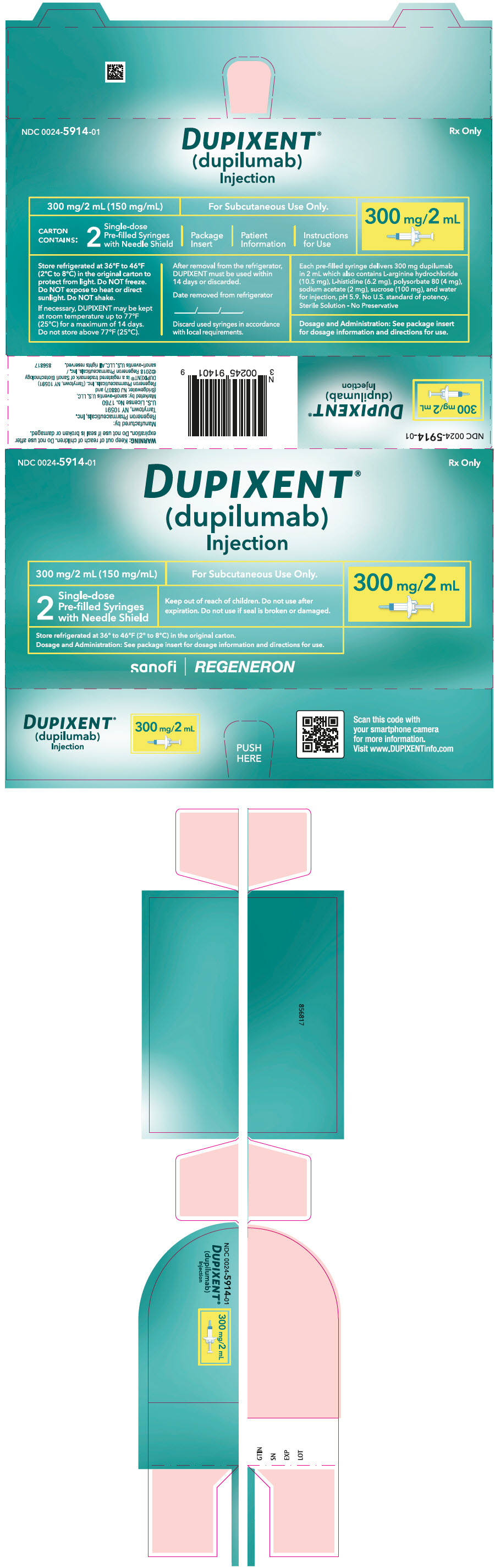 PRINCIPAL DISPLAY PANEL - 300 mg/2 mL Syringe Carton - 5914