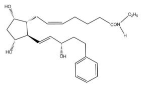 The chemical name for bimatoprost is (Z)-7-[(1R,2R,3R,5S)-3,5-dihydroxy-2-[(1E,3S)-3-hydroxy-5-phenyl-1-pentenyl]cyclopentyl]-N-ethyl-5-heptenamide, and its molecular weight is 415.57. Its molecular formula is C25H37NO4. 