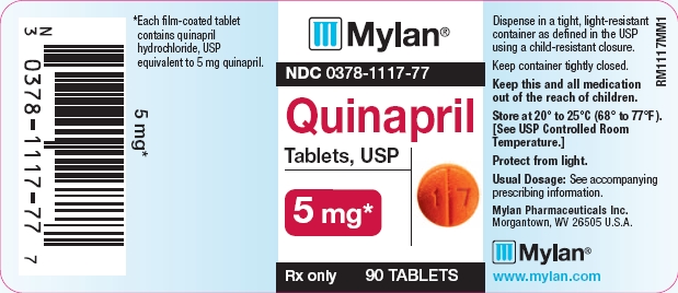 Quinapril Tablets 5 mg Bottles