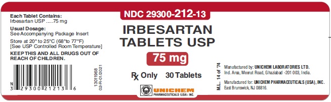 Irbesartan Tablets USP 75 mg 30T