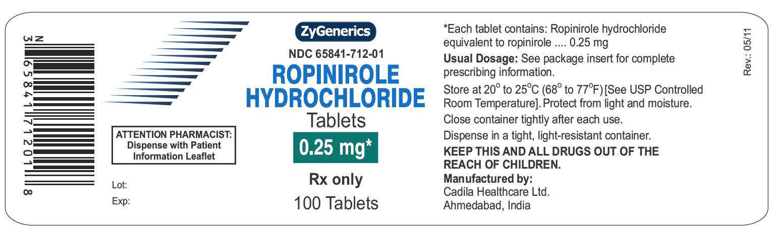 ropinirole hcl tablets, 0.25 mg