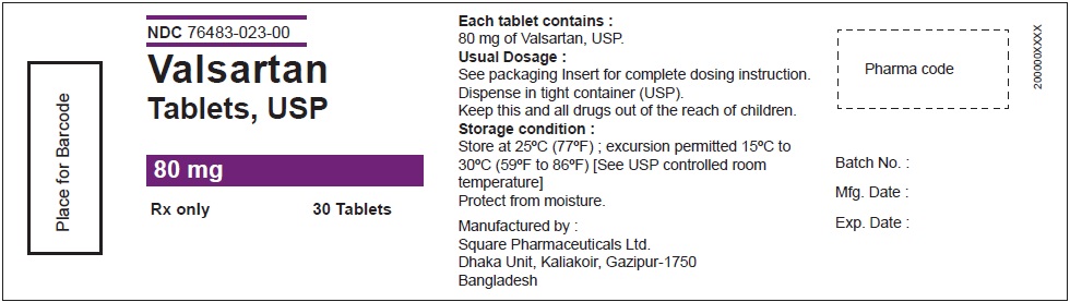 Valsartan Tablets USP, 80 mg - 30 Tablets