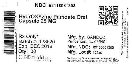 Hydroxyzine Pamoate 25mg capsule 30 count blister card
