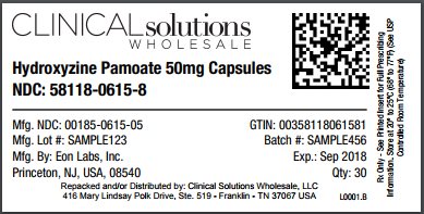 Hydroxyzine Pamoate 50mg capsule 30 count blister card