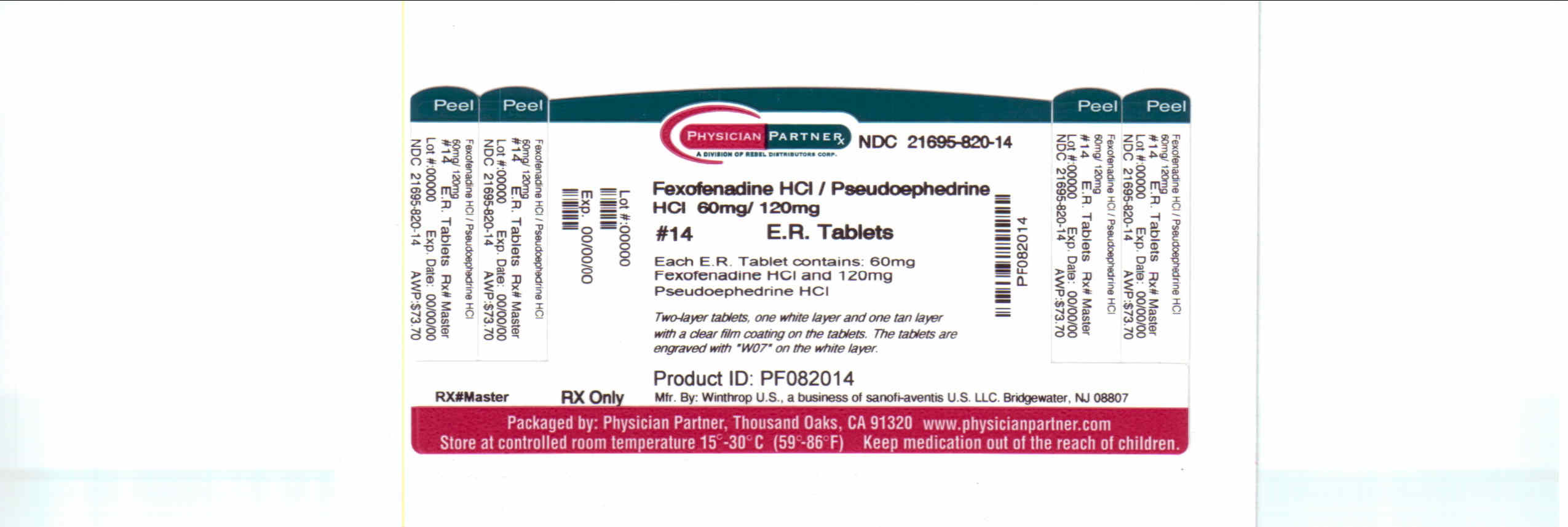 Fexofenadine HCL/Pseudoephenadrine 60/120mg