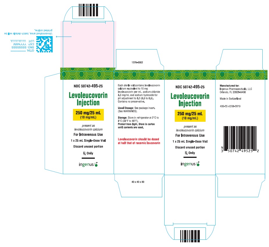 Levoleucovorin Injection, 250 mg/ 25 mL - Carton Label