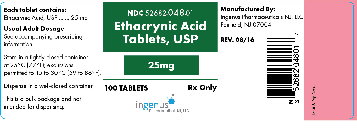 Ethacrynic acid 25 mg - 100ct