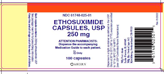 Ethosuximide Capsules, USP 250 mg / 100 capsules