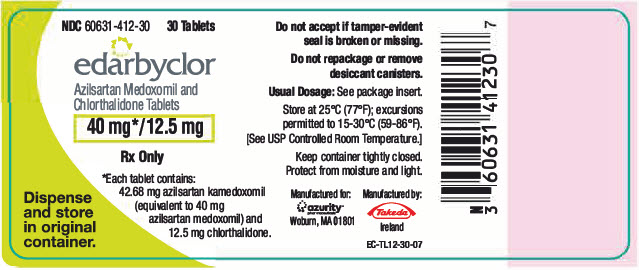 PRINCIPAL DISPLAY PANEL - 40 mg/12.5 mg Tablet Bottle Label