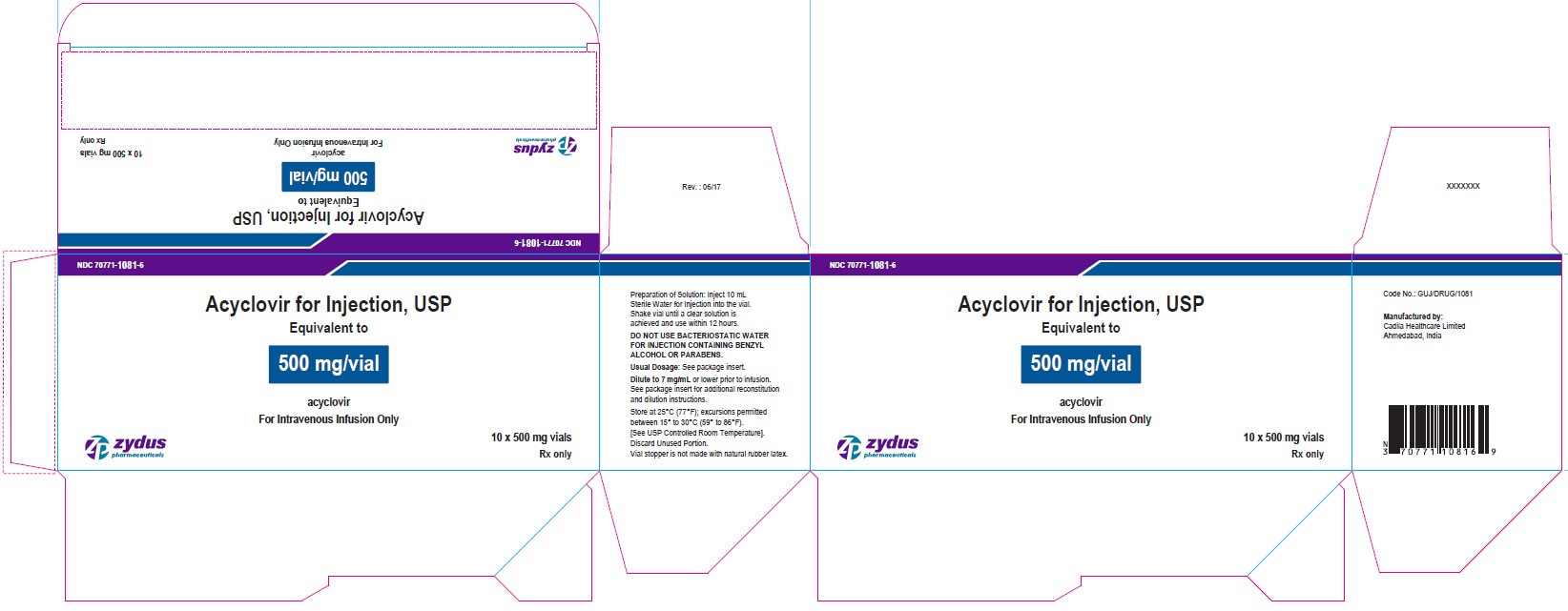 Acyclovir for Injection USP, 500 mg/Vial