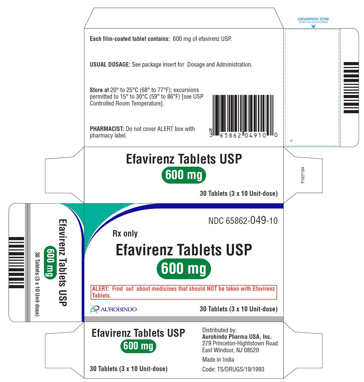 PACKAGE LABEL-PRINCIPAL DISPLAY PANEL - 600 mg Blister Carton (3 x 10 Unit-dose)