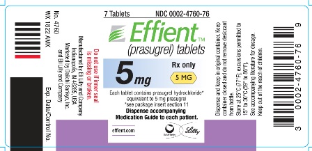 
					PACKAGE LABEL – Effient 5 mg 7 Tablets
				