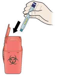 K  Discard the used autoinjector and the white cap. 