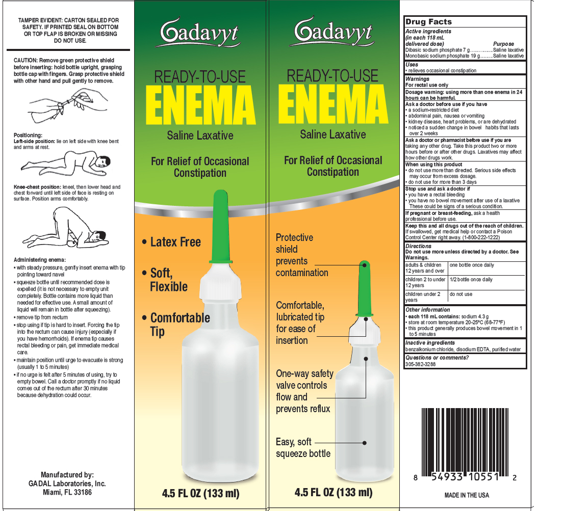 Gadavyt Enema | Dibasic Sodium Phosphate, Monobasic Sodium Phosphate Liquid Breastfeeding