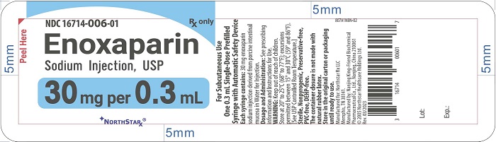 Principal Display Panel – Enoxaparin Sodium Injection, USP 30 mg Blister Pack Northstar Label