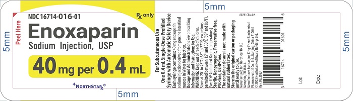 Principal Display Panel – Enoxaparin Sodium Injection, USP 40 mg Blister Pack Northstar Label