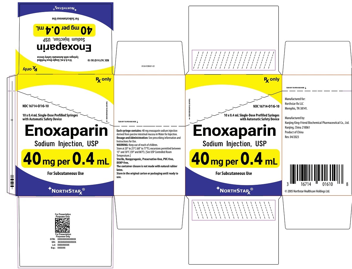 Principal Display Panel – Enoxaparin Sodium Injection, USP 40 mg Northstar Carton