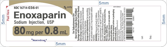 Principal Display Panel – Enoxaparin Sodium Injection, USP 80 mg Blister Pack Northstar Label