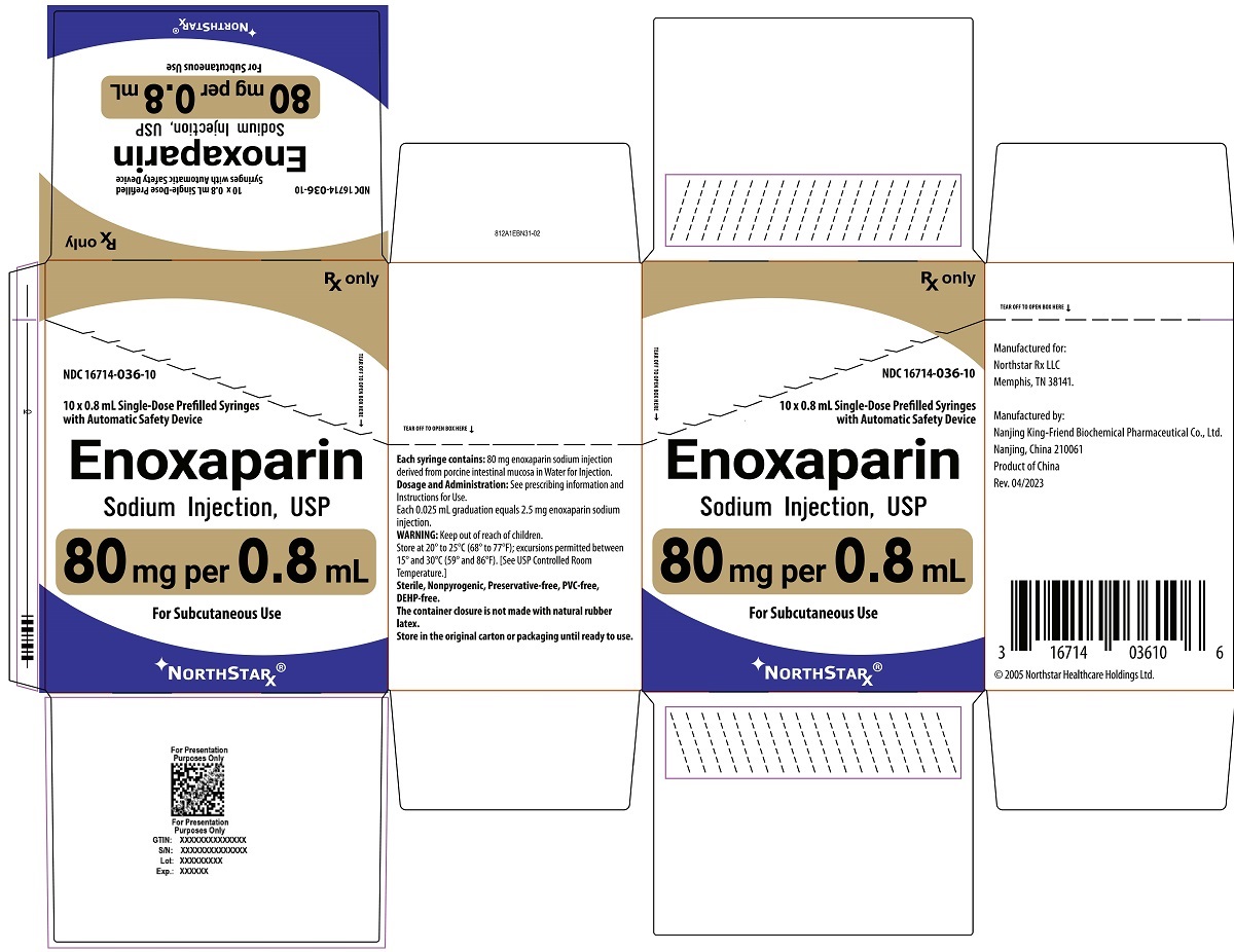 Principal Display Panel – Enoxaparin Sodium Injection, USP 80 mg Northstar Carton