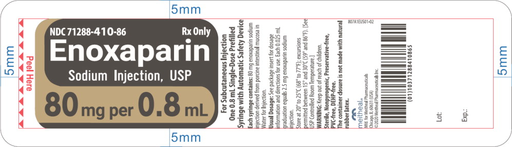 Principal Display Panel – Enoxaparin Sodium Injection, USP 80 mg Blister Pack Label