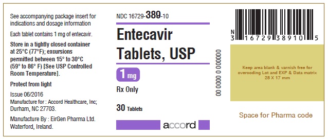 Entecavir 1 mg Tablet Bottle Label