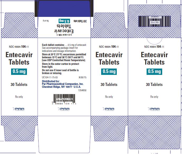 Entecavir tablets 0.5 mg carton