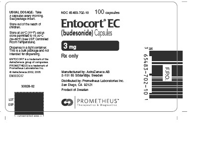 ENTOCORT EC 100mg capsule bottle label