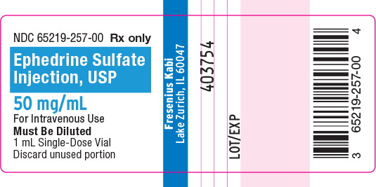PACKAGE LABEL - PRINCIPAL DISPLAY – Ephedrine Sulfate 50 mg/mL Vial Label
