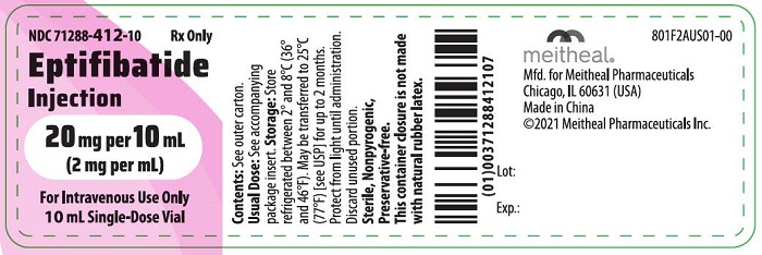 PRINCIPAL DISPLAY PANEL – Eptifibatide Injection, 20 mg per 10 mL Container Label