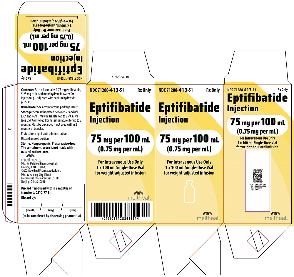 PRINCIPAL DISPLAY PANEL – Eptifibatide Injection, 75 mg per 100 mL Carton