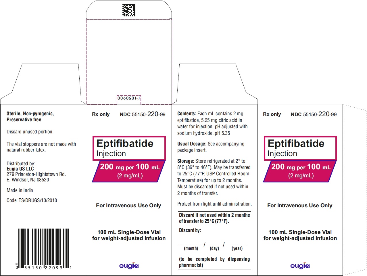PACKAGE LABEL-PRINCIPAL DISPLAY PANEL - 200 mg per 100 mL (2 mg / mL) - Container-Carton (1 Vial)