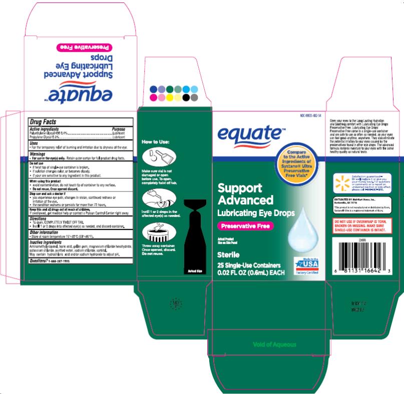 PRINCIPAL DISPLAY PANEL
NDC 49035-882-54
equate
Support Advanced 
Lubricating Eye
Drops
Sterile
25 Single-Use Containers
0.02 FL OZ (0.6mL) EACH

