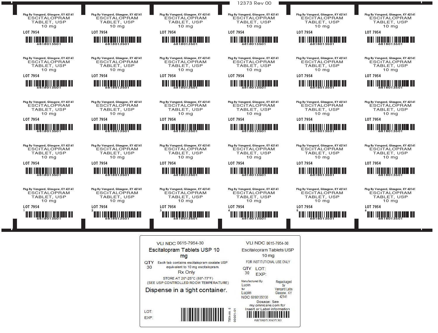 Escitalopram 10mg unit-dose box label