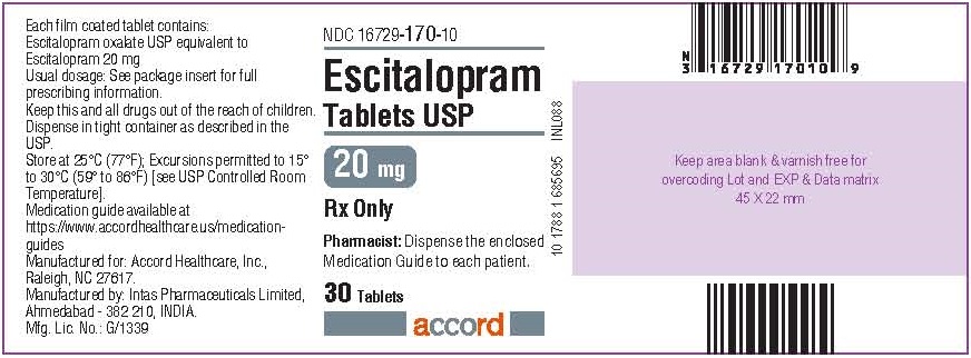 Escitalopram 20 mg 30 Tablets