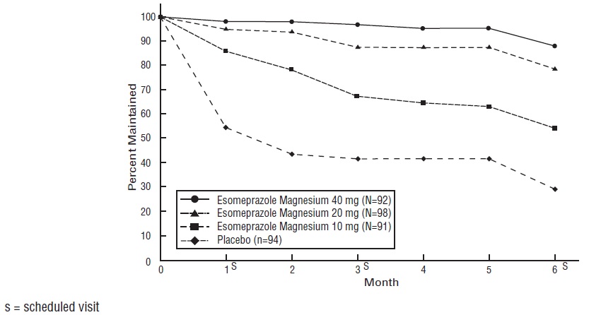 Figure 2: Maintenance of Healing Rates of EE in Adults by Month (Study 177)