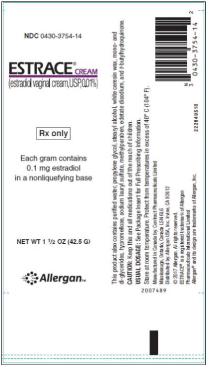 PRINCIPAL DISPLAY PANEL
NDC 0430-3754-14
ESTRACE® CREAM
(estradiol vaginal cream, USP, 0.01%)
Rx only
Each gram contains
0.1 mg estradiol
in a nonliquefying base

NET WT 42.5G
